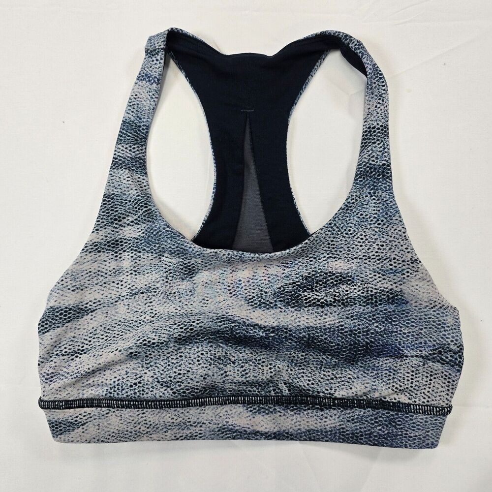 Lululemon Invigorate Sports Bra Women's Size 4 Blue / Gray Mesh